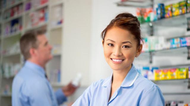 Pharmacist working in chemist